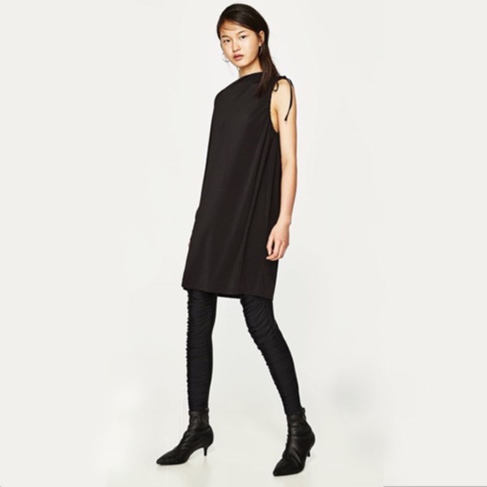 ZARA TRAFALUC ONE SLEEVE ASYMMETRIC DRESS